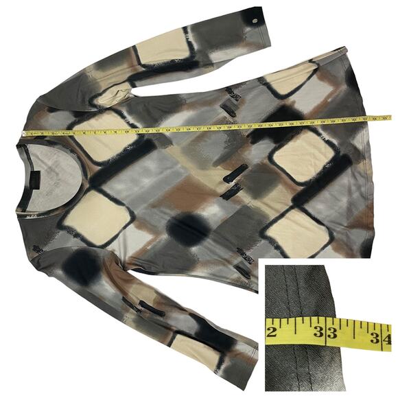Q'Neel Neutral Printed Long Sleeve Tunic - US 8 - Picture 3 of 11